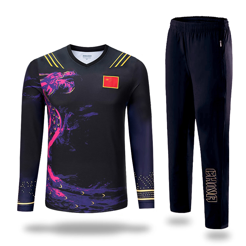 Autumn Winter Table Tennis Suit Long Sleeves Trousers Suit Men And Women Speed Dry Breathable Children Badminton Sportswear Customised Imprint-Taobao