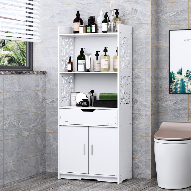 Bathroom shelf cosmetic room storage shelf on the floor waterproof receiver toilet