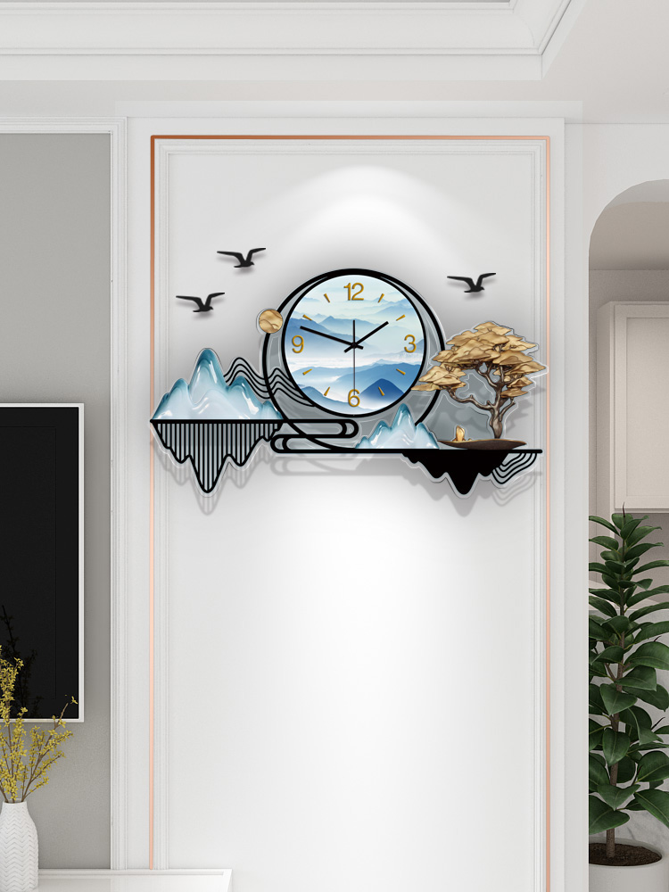 Yakeli watch wall clock Living room creative light luxury modern simple clock Art decoration Silent wall-mounted table Household