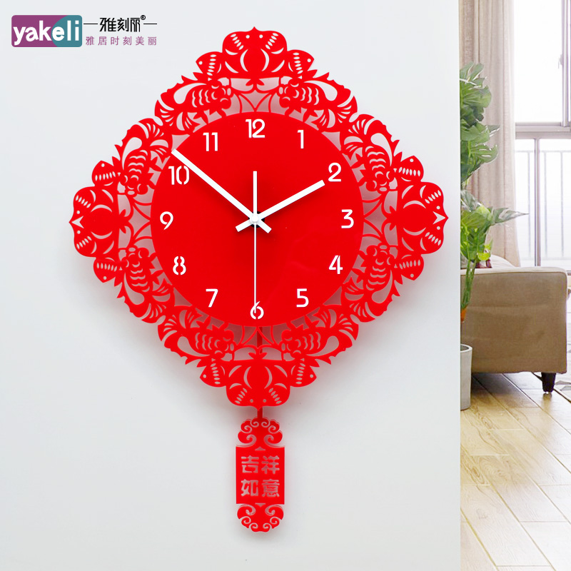 Chinese luxury clock wall clock living room household fashion personality creative clock wall modern simple decoration wall watch