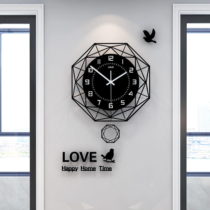 Clock wall clock living room mute home decoration fashion clock watch wall modern light luxury simple electronic quartz clock