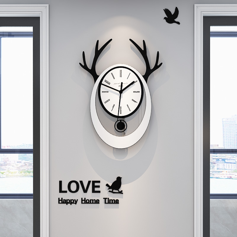 Jassiliou style watch and watch hanging bell sitting room mute modern minimalist clock creative wall decoration quartz clock hanging wall