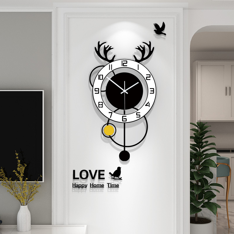 Yakery Nordic Wall Clock Living Room Silent Lightful Life Creative Quartz Clock Modern Simple Clock Decoration Wall Hanging