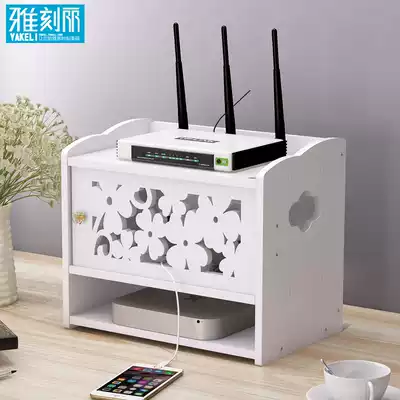 Yakeli wifi router line storage box Power cord socket finishing box Centralized cable box Set-top box shelf
