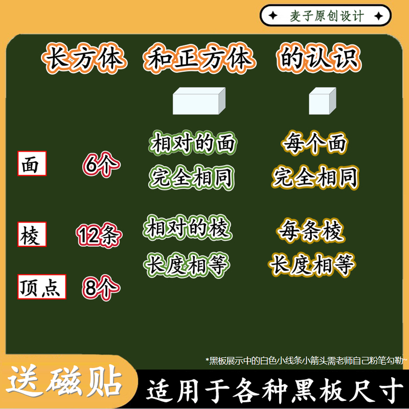 Rectangular and Square Shapes Understanding Open-Class Teaching Aids Magnetic Stickers Original Chalkboard Stickers Laminated Chalkboard Stickers
