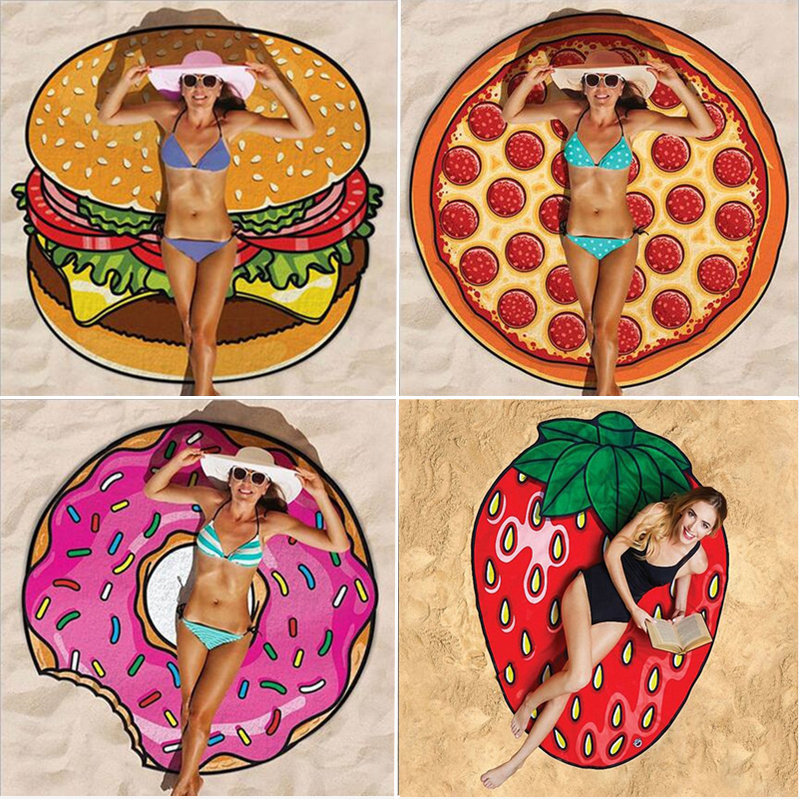 Quick-Drying Beach Towel, Sun Protection Round Beach Mat, Seaside Shawl, Donut Shawl, Vacation Wrap Skirt, Large Towel
