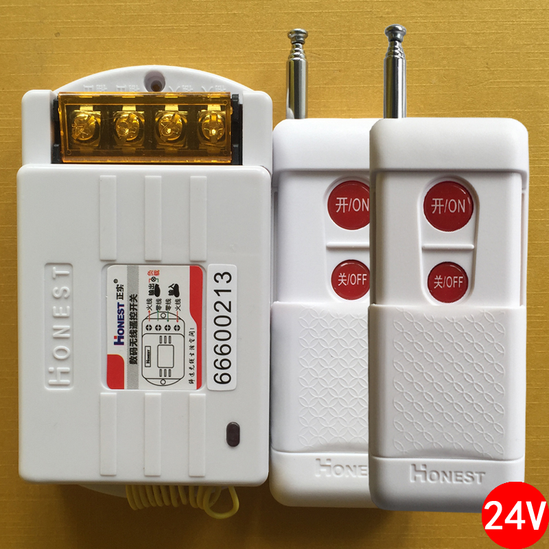 Wireless 24 volt remote control DC submersible pump switch control power supply air conditioning motor refueling pump relay remote control