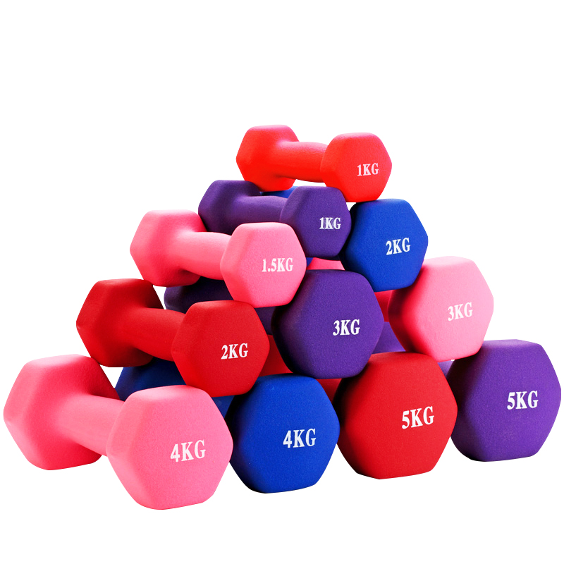 Frosted Dumbbells Lady Pair Slim Arm Fitness Bag Glued Hand Bells Home Yoga Plastic Body Weight Loss Immersion Plastic Dumbbells Girls