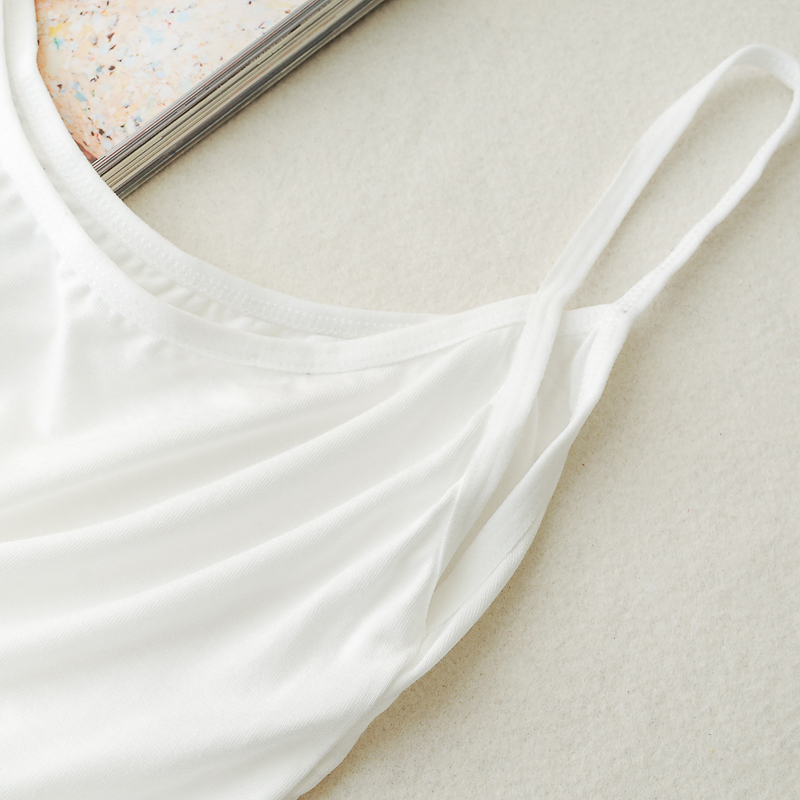 Mùa hè hoang dã trắng đoạn văn ngắn Không Tay sling vest nữ đáy chống thiếu phương thức bọc ngực ống top áo lót không gọng