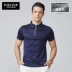 Chín động vật chăn nuôi áo thun nam Quần áo nam trung niên kinh doanh bình thường cotton cổ áo dây kéo polo mùa hè áo thun màu rắn - Áo phông ngắn Áo phông nam hàng hiệu Áo phông ngắn