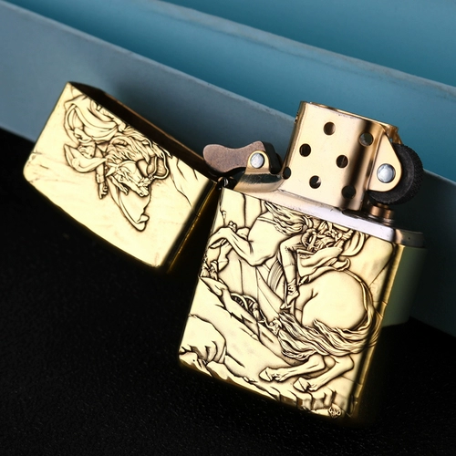 Подлинный Zippo Kerosene Ligher Mopper Armor Relief Relief Men Men Insulite Custom Collection Zhibao Mosquito версия