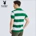 Playboy cotton ngắn tay t-shirt nam mùa hè mới mỏng nửa tay áo ve áo sọc polo áo sơ mi nam áo sơ mi áo thun nam đẹp Polo