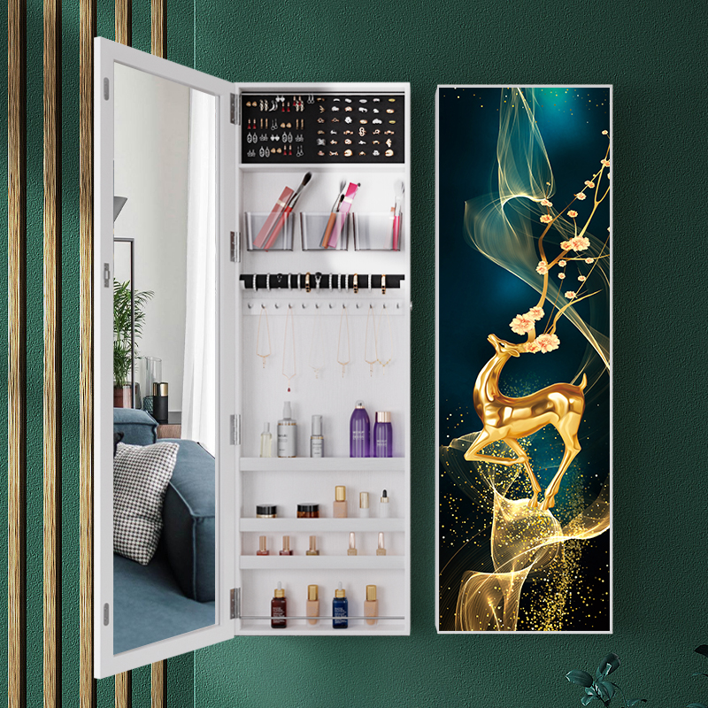Yangyuan full-length mirror full-length mirror wall-mounted mirror jewelry cabinet storage cabinet hanging wall simple can cover mural mirror 6132