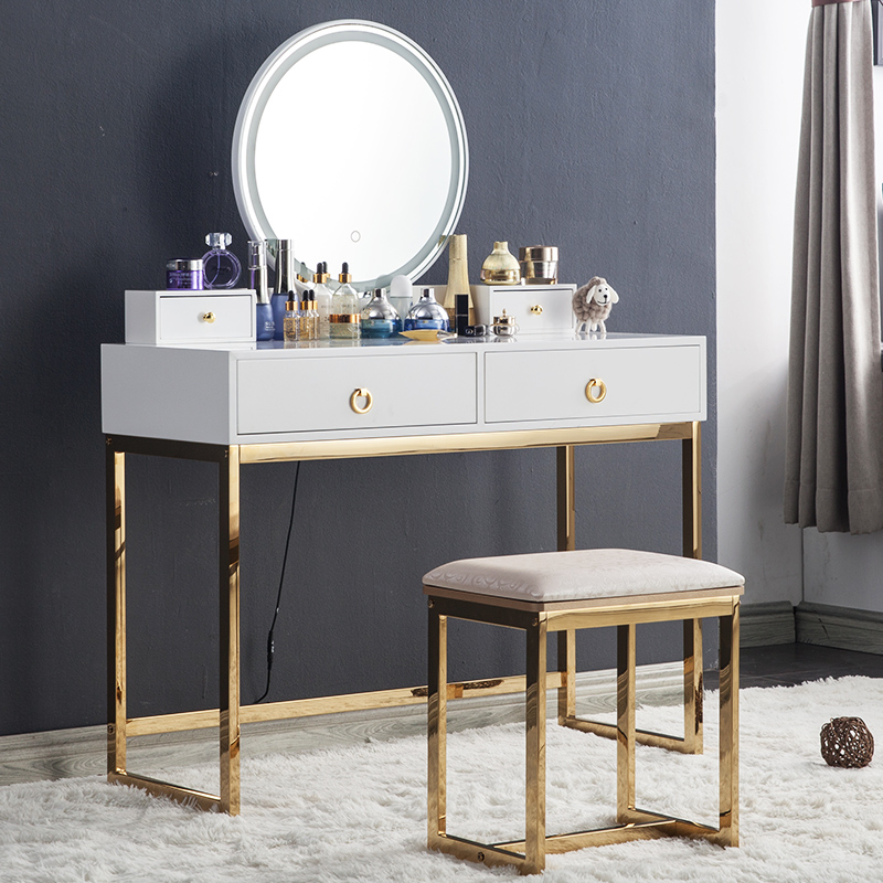 Yangyuan Nordic light luxury dressing table Bedroom net red ins dressing table with lamp dressing table storage cabinet one 5009