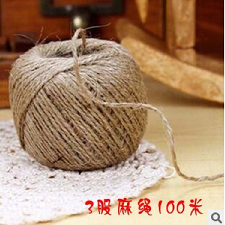 Baking packaging hemp rope 2MM two strands of hemp rope zakka decorative rope packaging rope moon cake box about 100 meters wholesale