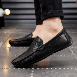 Spring 2024 Doudou Shoes Men's Korean Style Trendy Breathable Driving Shoes British Lazy Shoes Casual Shoes Soft Sole Business Shoes