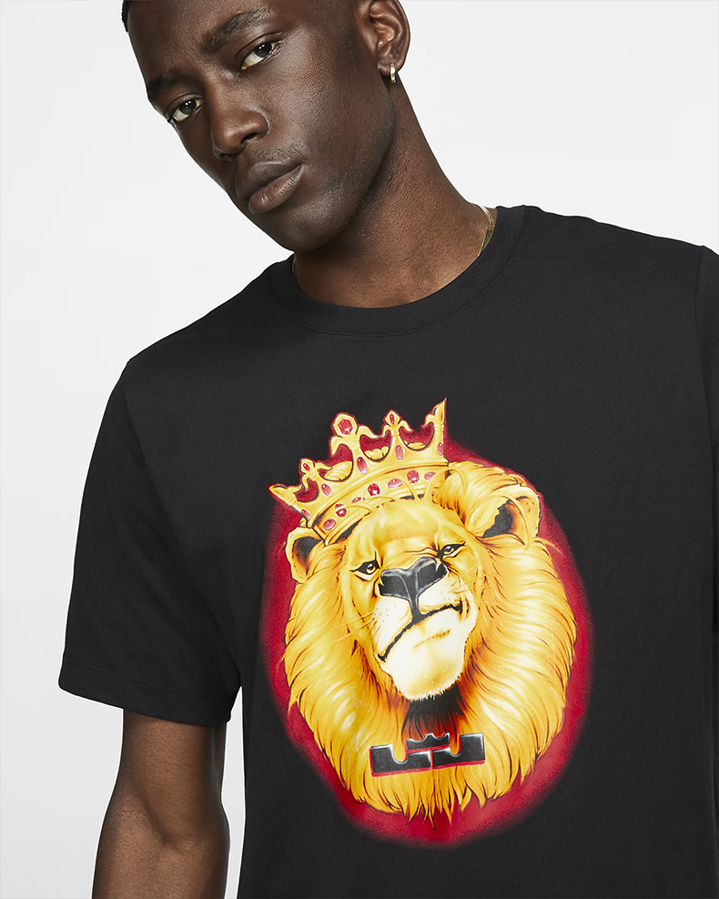 Nike Summer mới LBJ James Lion King in áo thun cổ tròn nam bóng rổ nam ngắn tay BV8316-100 - Áo phông thể thao áo ba lỗ gymshark