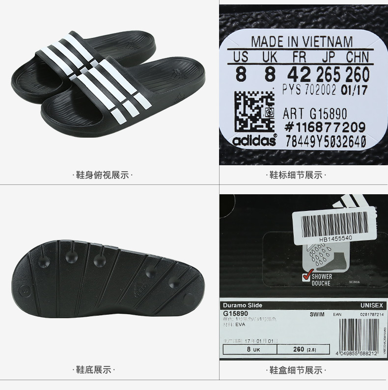 Adidas adidas 2018 mới nam và nữ ba sọc thể thao giản dị Dép Velcro AC8325 dép jordan chính hãng