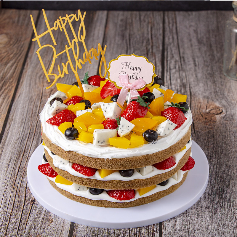 Naked Cake Emulation Cake Model 2022 New Scene Fake Cake Plastic Sample Birthday Cake Model