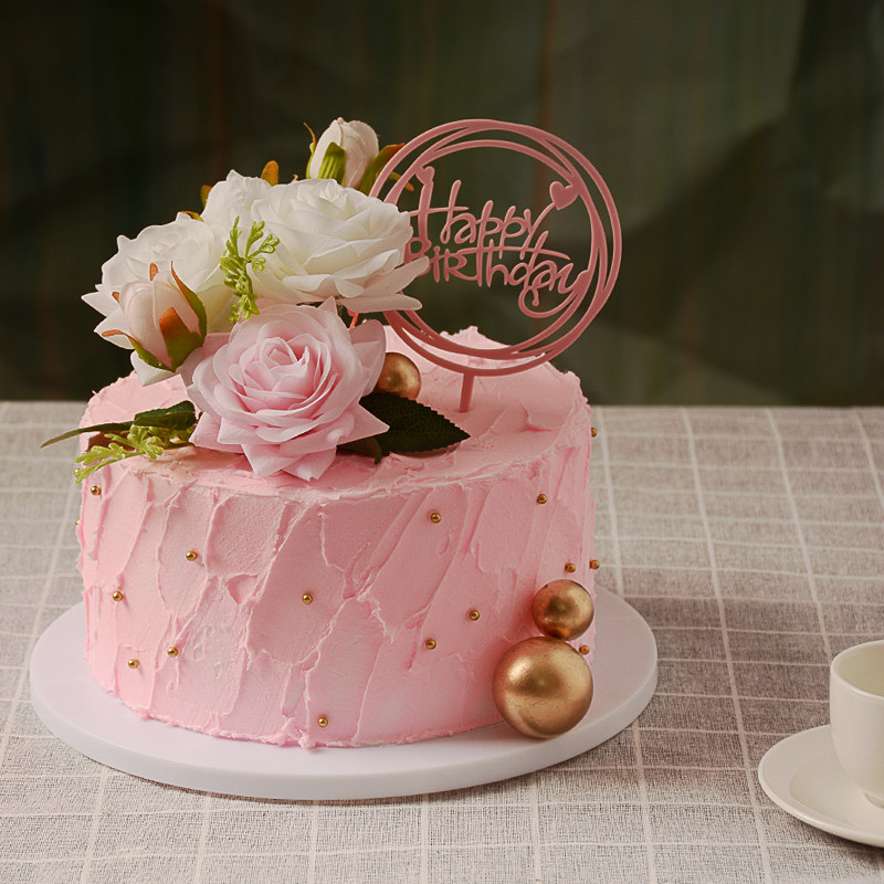 Flower birthday cake model 2020 new silica gel simulation cake model popular sample of European fake cake