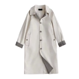 Плащ, осенняя длинная ретро куртка, средней длины, подходит для подростков, изысканный стиль