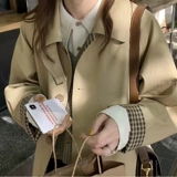 Плащ, осенняя длинная ретро куртка, средней длины, подходит для подростков, изысканный стиль