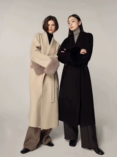 Съемный двусторонний кашемировый шерстяной пуховик, шерстяное пальто