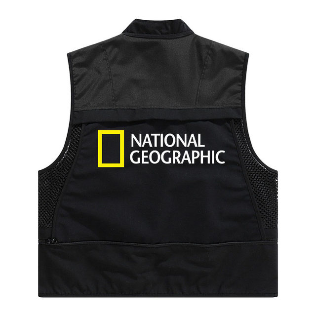 National Geographic Workwear Vest Film and Television Vest Four Seasons Multi-Pocket Wedding Photography Work Clothes Vest Customized Printed Logo