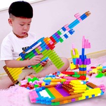 Plastic plug-in rocket large bullet building block toy 3-6 years old childrens little boy assembly puzzle