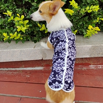 Pet dog clothes autumn plus velvet Corgi Shiba Inu open vest buckled easy to put on and take off cute trendy medium-sized dogs