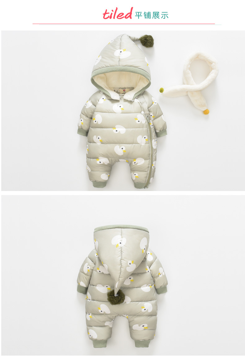 Đàn ông và phụ nữ cho bé mùa đông áo khoác cotton dày jumpsuit 0-1 tuổi bé mùa đông romper sơ sinh 3-6 tháng bộ áo liền quần công chúa bé gái