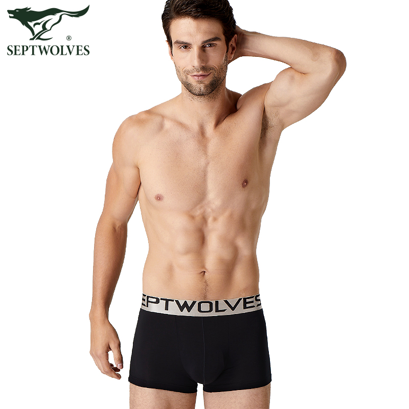 Bảy mens sói quần lót phẳng góc quần Mordale mùa hè thở lụa băng siêu mỏng quần short kích thước lớn đầu bốn góc.