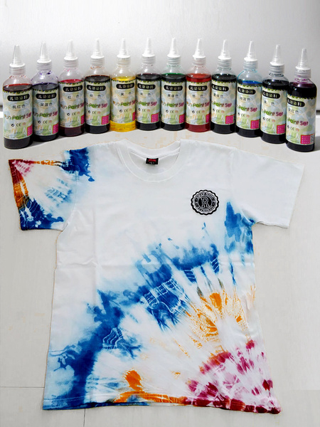Teaching Tie-Dye DIY Material Package Full Set Student Hand Tool Package Cold Water Cooking-Free Environmental-Friendly Drops Dye Pigment