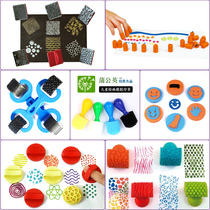 Kindergarten painting sponge graffiti roller seal finger painting children rubbing mold set sponge tool rubber