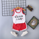 Summer childrens vest bộ bé bông tay hai mảnh bộ nam và nữ quần short quần áo trẻ em thủy triều.