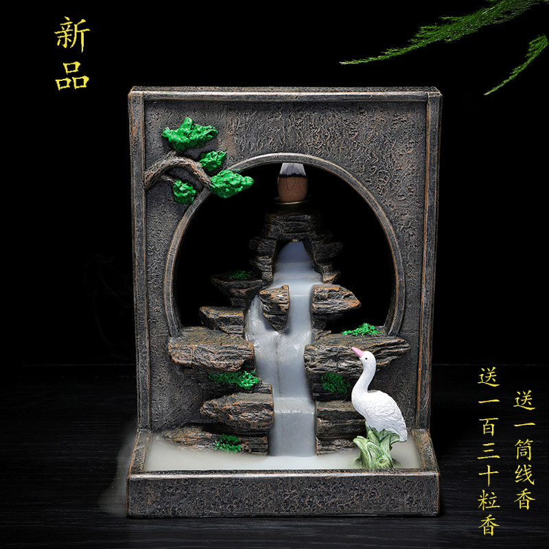 Turn-back incense stove Creative High Mountain Flowing Water Swing Piece Home Indoor Incense Stove Lavender Sandalwood Balsammy Sandalwood Incense Burner Wood Stove