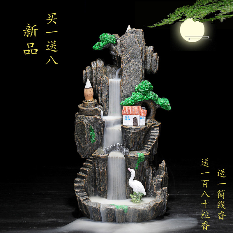 Back flow incense burner creative ornaments large Zen home indoor aromatherapy stove incense sandalwood agarwood flow incense burner new style