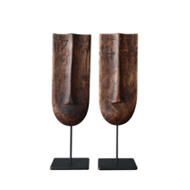 Collection of objects) African tribal style retro masks wood carvings wall hangings exotic ornaments hotel home wall decorations sculptures