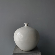 Collection of objects) Oriental traditional white pottery bottle pottery jar Silent Wind porcelain Bottle Silence Hotel Folk Juku Soft Fashion Flower