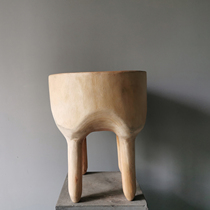 Collection of Things) wabisabi Silence Log Bench Side A Few Four Feet Round Bench Short Hotel Folk Home Soft Clothing Furniture