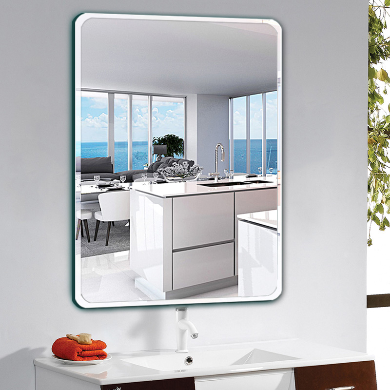 Bathroom mirror hole-free bathroom mirror Bathroom makeup wall-mounted dressing toilet toilet simple wall-mounted mirror