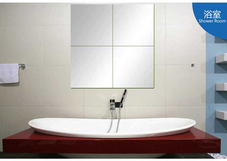 Gương treo tường không khung dán chính tả toàn thân gương kết hợp gương mặc quần áo gương sinh viên gương tường - Gương gương phòng khách