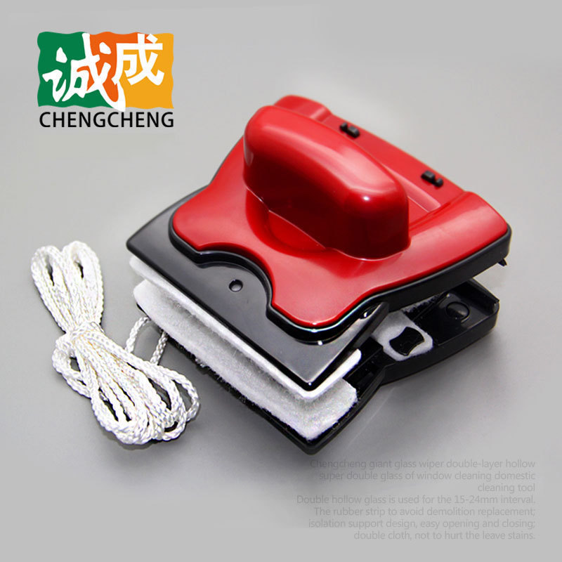 Chengcheng Jumbo glass cleaner Double-layer hollow High-rise window cleaner Double-sided wiping cleaning tool housekeeping