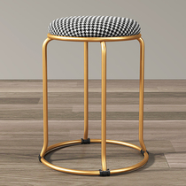 Stool Household dining table stool Wrought iron simple light luxury shoe stool can be stacked low stool Net red small bench thickened round stool