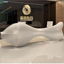 Alien baking paint reception front table curved fashion atmosphere company Welcome Desk Special shaped beauty salon cashier custom
