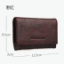 Ví nữ Shicaotang dây kéo da ngắn đa chức năng gói thẻ lớp da đầu tiên ví nữ thanh niên ví local brand Chủ thẻ