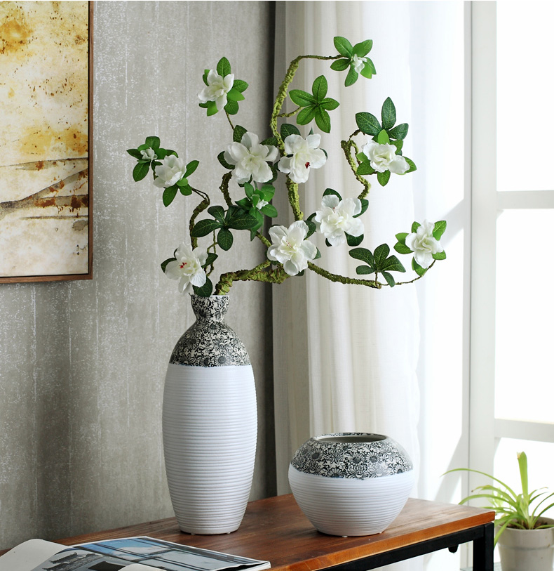 The creative scene ground vase furnishing articles home decoration ceramic pottery three - piece sunflower flowers sitting room