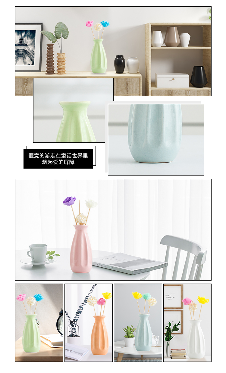 Floret bottle of TV ark, flower arranging Nordic style ceramic home furnishing articles, the sitting room porch decoration handicraft ornament