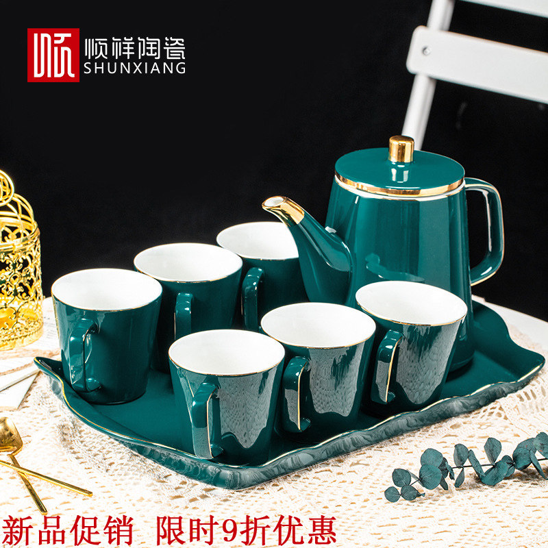Nordic style ins Feng Shui Suit 8 pieces of Eurostyle Small Luxurious Modern Light Extravagant And Delicate Kettle Braces