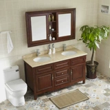 Современный китайский стиль сплошной древесина для ванной комнаты -тип двухперранного бассейна, шкаф для мытья лицевой бассейн, бассейн, бассейн тазовый бассейн Комбинированная ванная комната